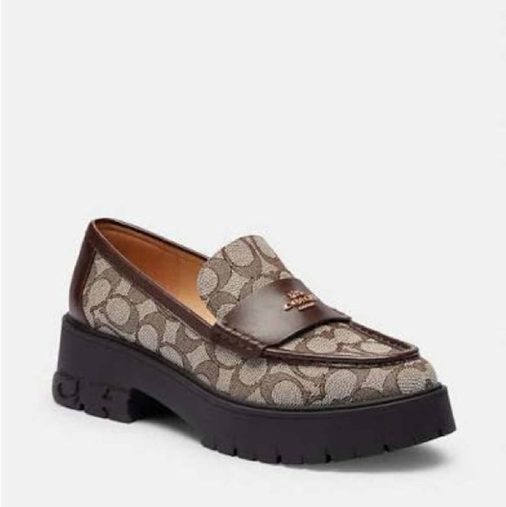 Coach Ruthie Signature Brown and Black Loafers